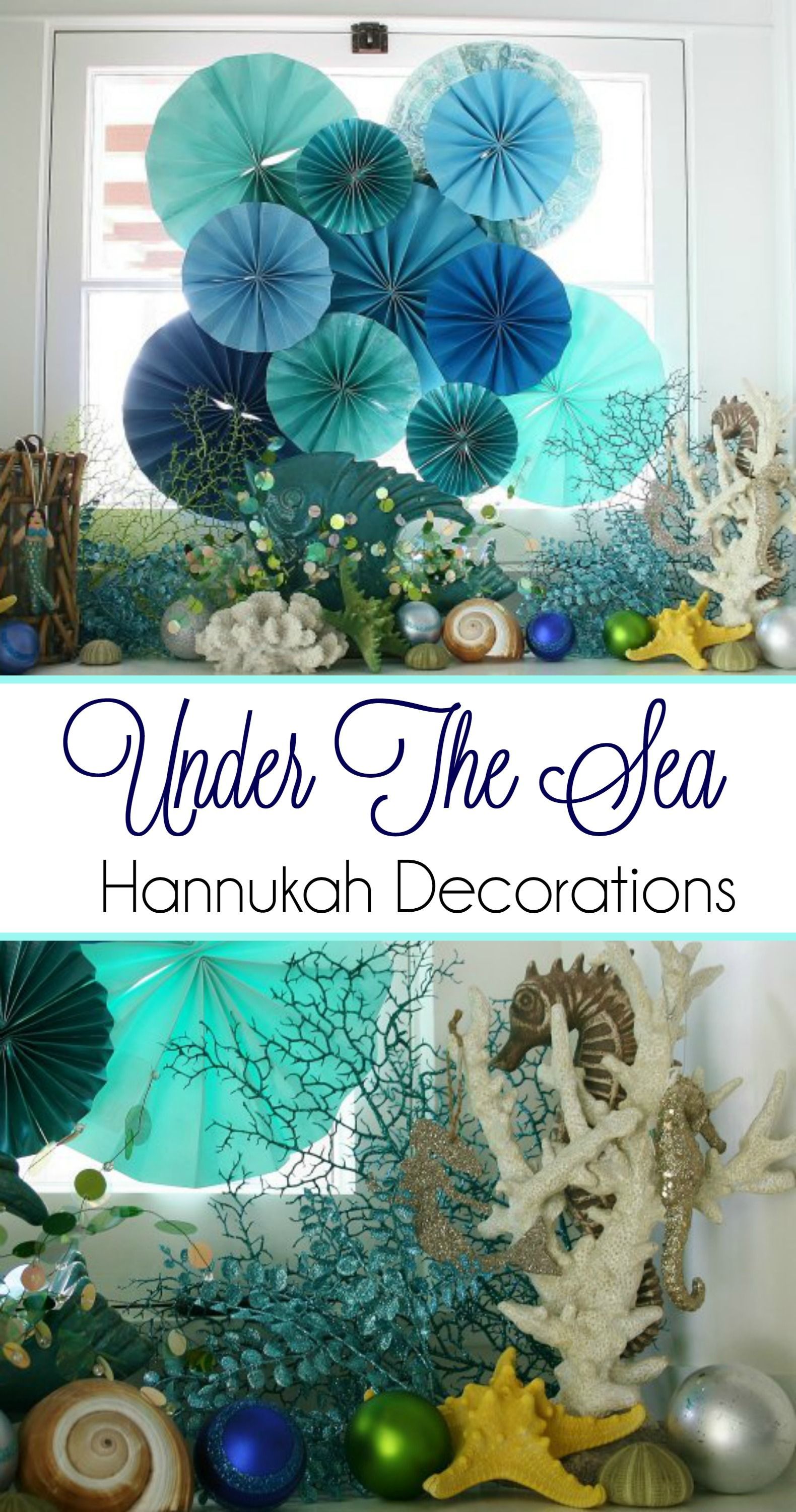 Be inspired by this “Under The Sea” themed Hanukkah. So many festive beachy touches!