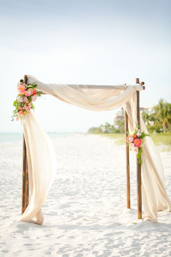 Beach altar. Planner: Jet Set Wed / Venue and Caterer: LaPlaya Beach and Gold Resort / Florals: Isn’t She Lovely.