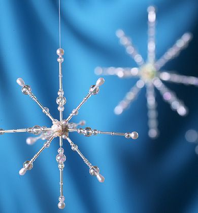 Beaded Snowflake Ornament – MB – hanging “wall” of snowflakes behind bar or photo booth or something??? We can also look for