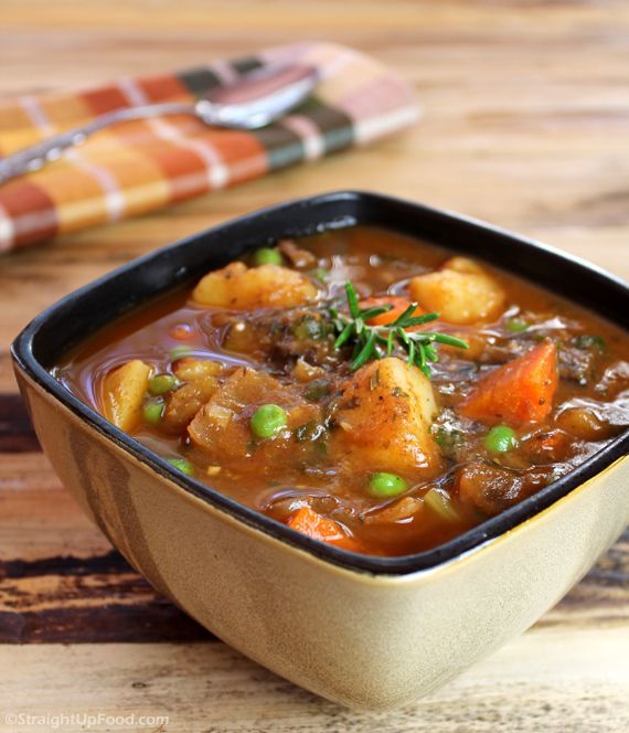 Beefless Stew: This hearty stew has everything you love about beef stew, but without the beef! It has large chunks of potato,