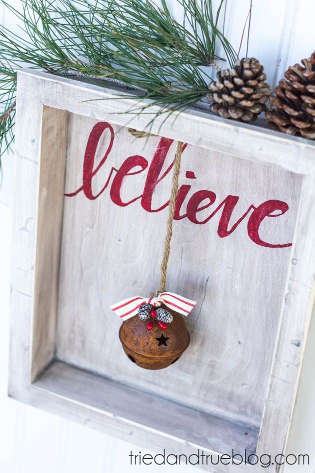“Believe” Rustic Christmas Art – Something to make with my old frames and silhouette machine.