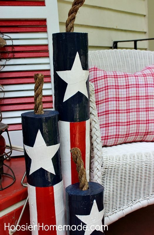 Bring some 4th of July flare to your porch or patio for your summer bash with these decorative DIY Wooden Firecrackers!