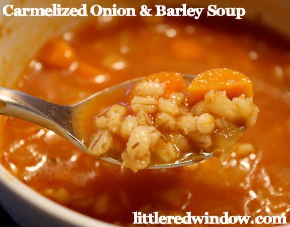 Caramelized Onion & Barley Soup — aka my favorite soup ever! Easy, hearty and delicious, perfect for fall! – Little Red Window