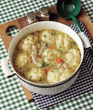 Chicken and dumplings..brown the chicken first, then simmer add dumplings at the end. So comforting!