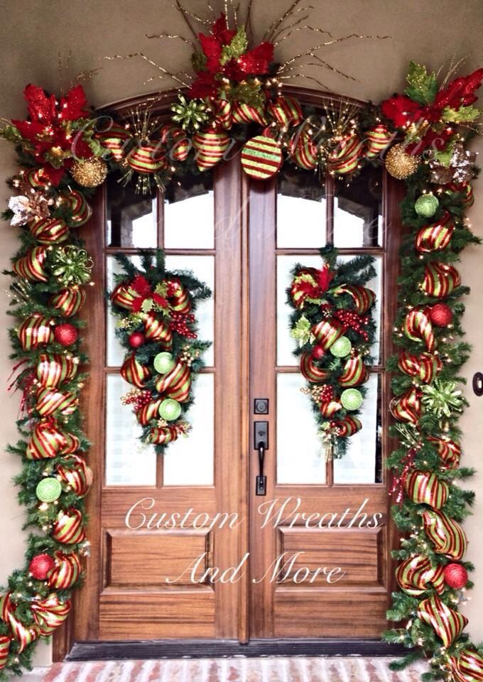 Christmas front doors ideas -   Christmas Door Decorations Ideas