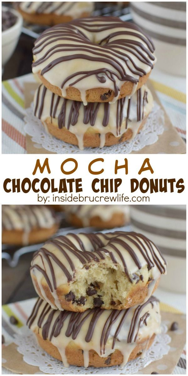 Coffee and chocolate give these fun donuts a delicious pick me up to start out your day!