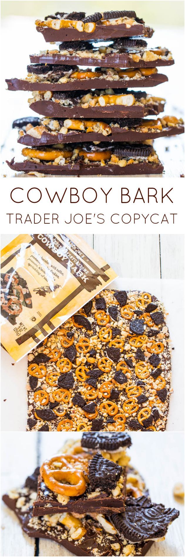 Cowboy Bark: Trader Joes Copycat Recipe – Just like the real thing & ready in 5 minutes. Salty, sweet & supremely good!
