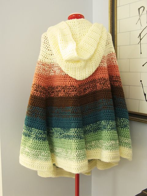 Crochet Chalets Hooded Ruffled Shawl / Cape – Pattern Download