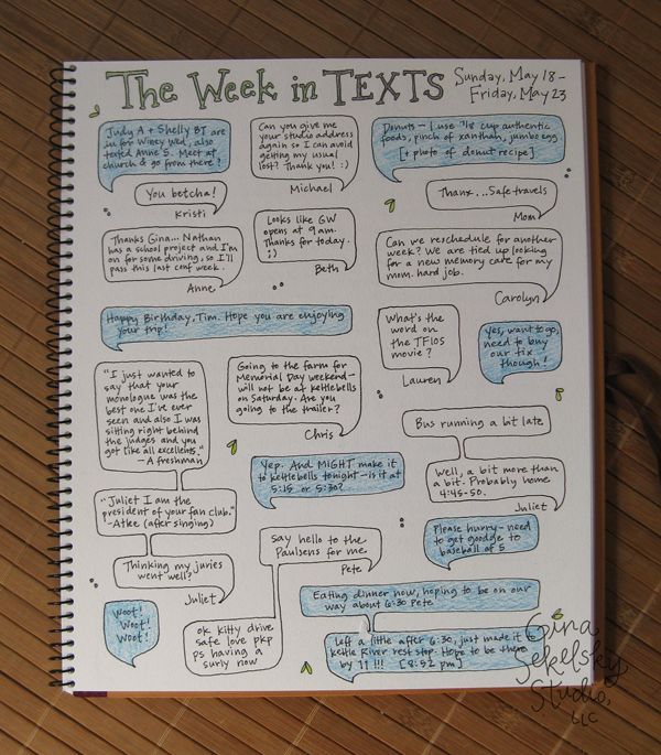 Daily Journal Project #22 — the week in texts! … What a fun journaling idea!