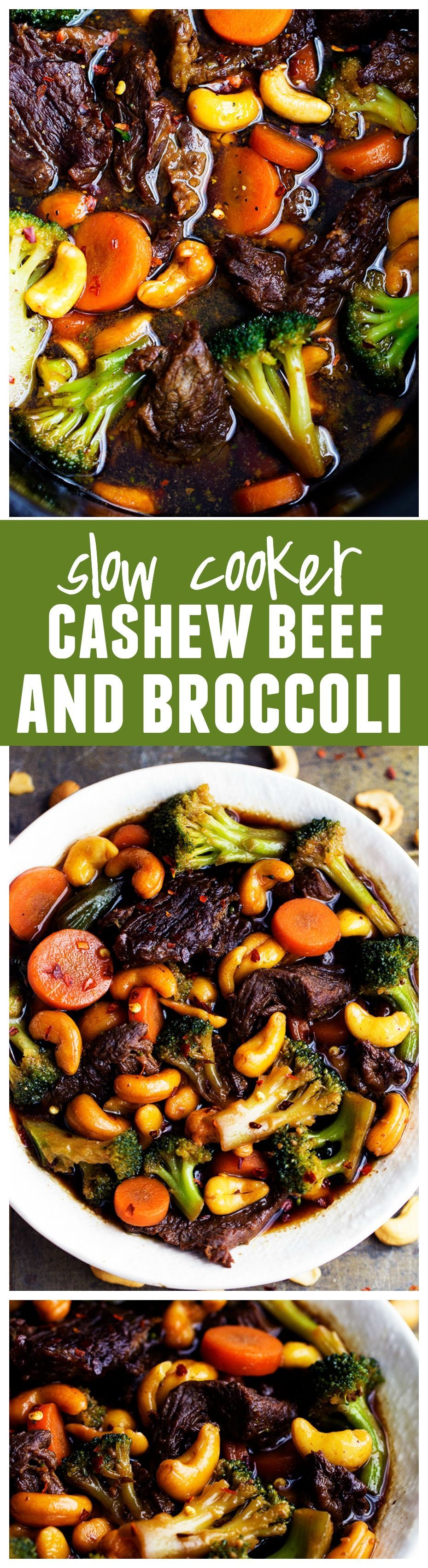 Delicious melt in your mouth beef that cooks right in your slow cooker with veggies and cashews hidden throughout. This will be