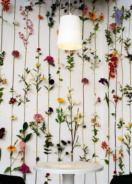 DIY Flower Wall…these would probably rot but it would be pretty for a party or something!