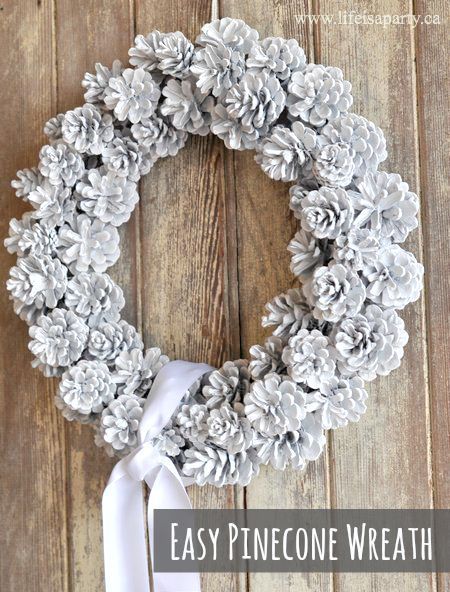 DIY Pinecone Wreath:  Easy diy pinecone wreath, great instructions -perfect for fall or the holidays.