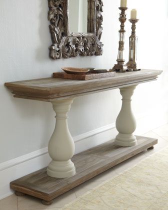 Easily make this with 2 boards and 2 columns. Excellent for someone that needs a custom table as they can make it fit any