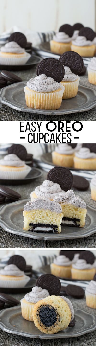 Easy Oreo Cupcakes – the best Oreo cupcake recipe with Oreo buttercream!