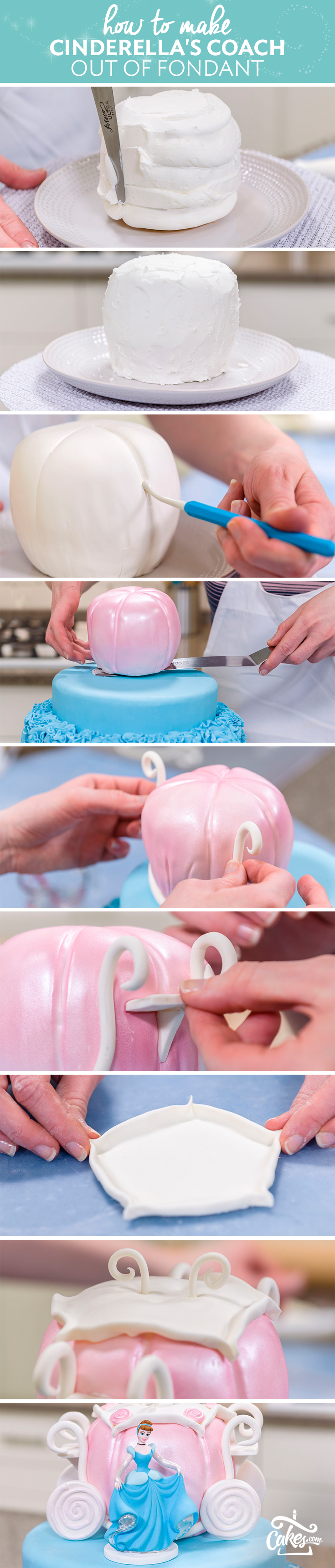 Get sculpting! Make a coach fit for Cinderella with fondant details. Beautiful design for the advanced cake decorator.