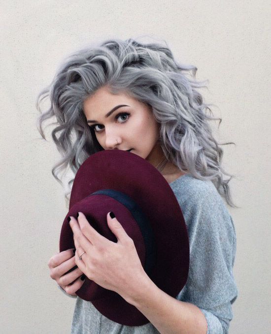 Grey Curly Dyed Hairstyle – ninjacosmico.com/…