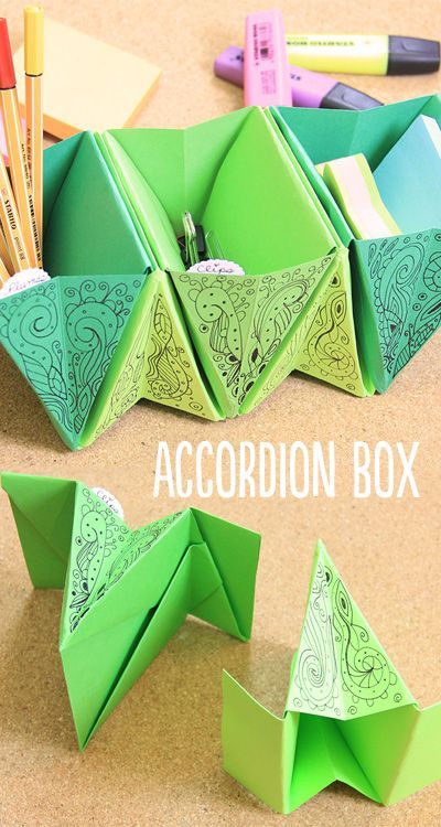 Hagamos un organizador de origami o Accordion box para nuestro escritorio, para que mantenga las cositas en su lugar y además