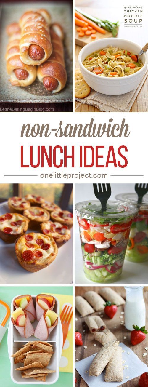 Heres an AWESOME list of non-sandwich lunch ideas with over a month of delicious meal ideas! I get so tired of sandwiches all the