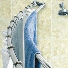 Hidden towel rack inside shower to catch drips in the tub and hide towels from guests. @ Adorable Decor : Beautiful Decorating