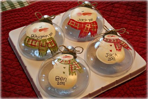 homemade ornaments with names and year…cute gift idea