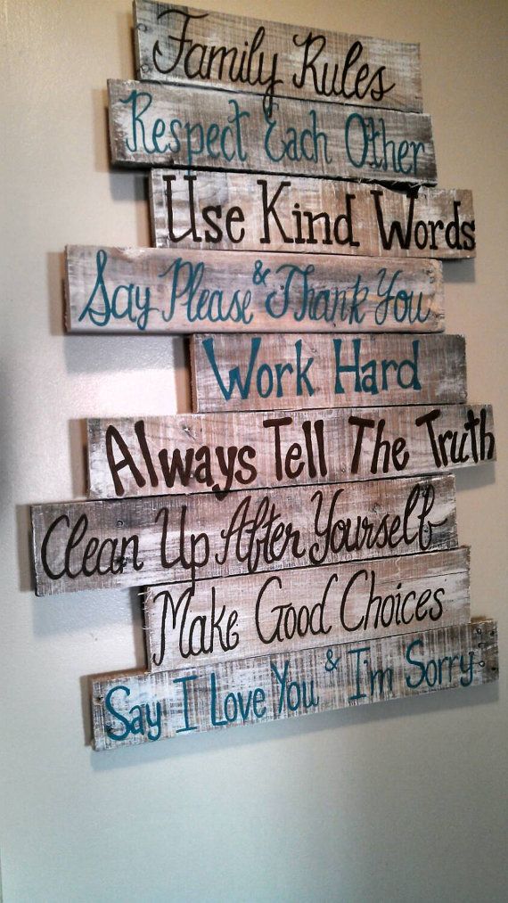 House Family Rules wood pallet sign by southerncutedesigns on Etsy