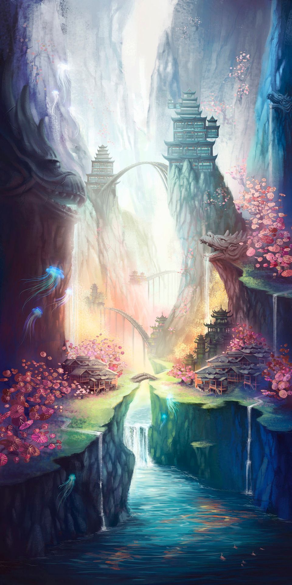 I really like art like this. Perhaps this would be in one of the districts in Evermore. It certainly seems like Aetheling style.