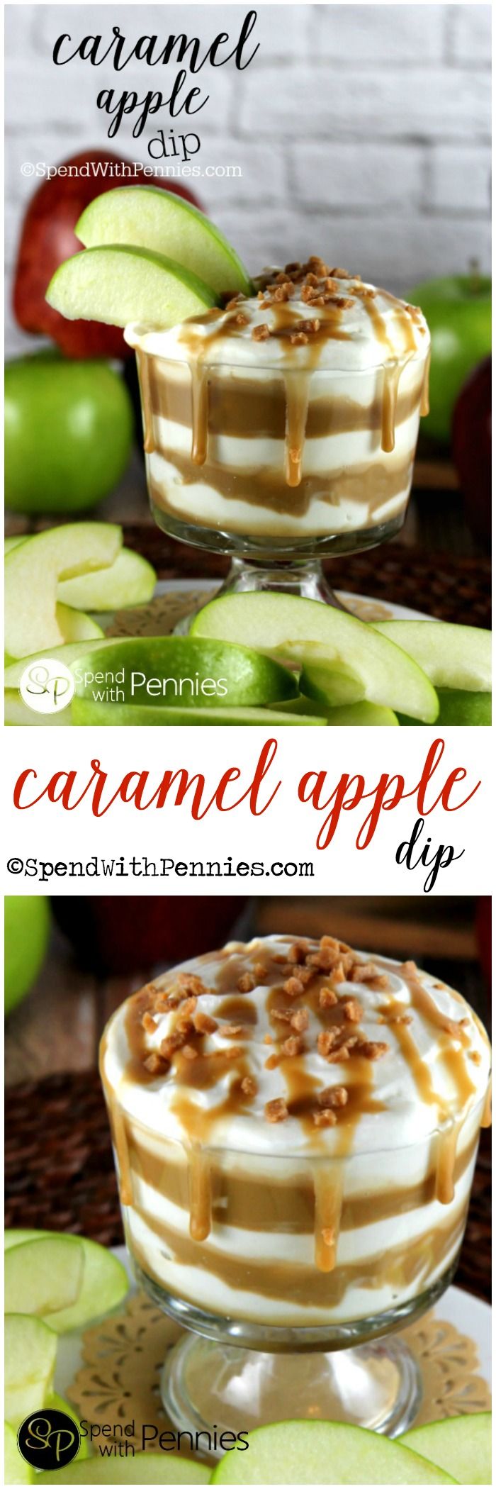 If you love caramel apples, youll go crazy for this quick and easy Caramel Apple Dip!  Rich creamy layers loaded up with caramel