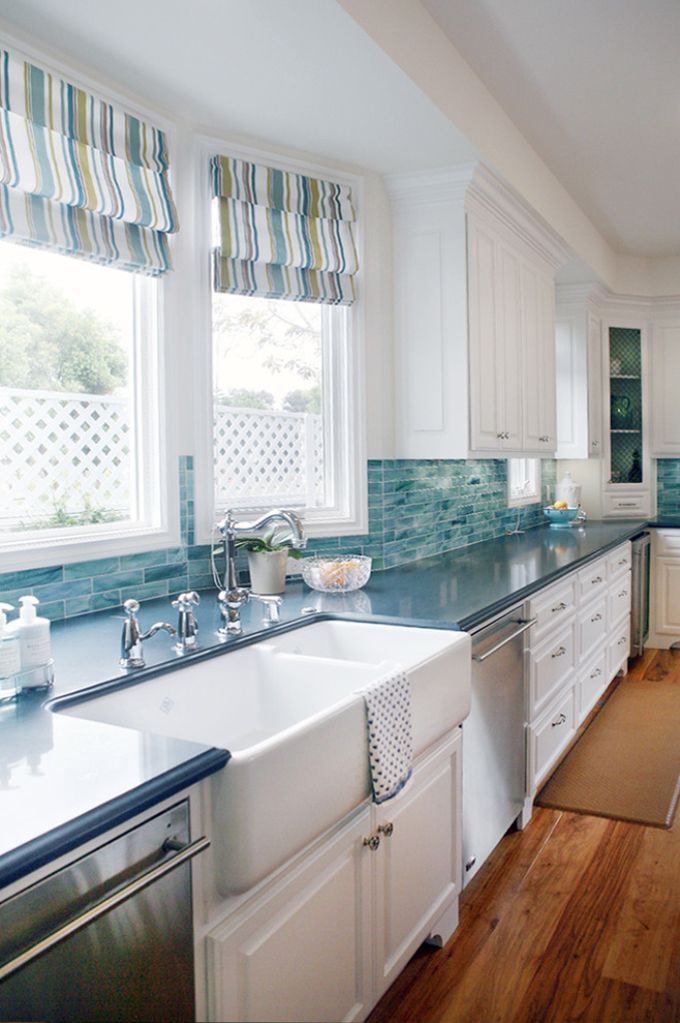Love the huge double farmhouse sink and the brightness! Maybe not all white – but love!
