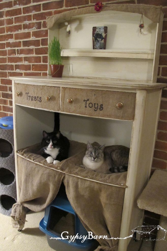 Maybe I should add: Space Savers:  Cat Condo from old Dresser idea    Seriously: If you have cats – you know how expensive Cat