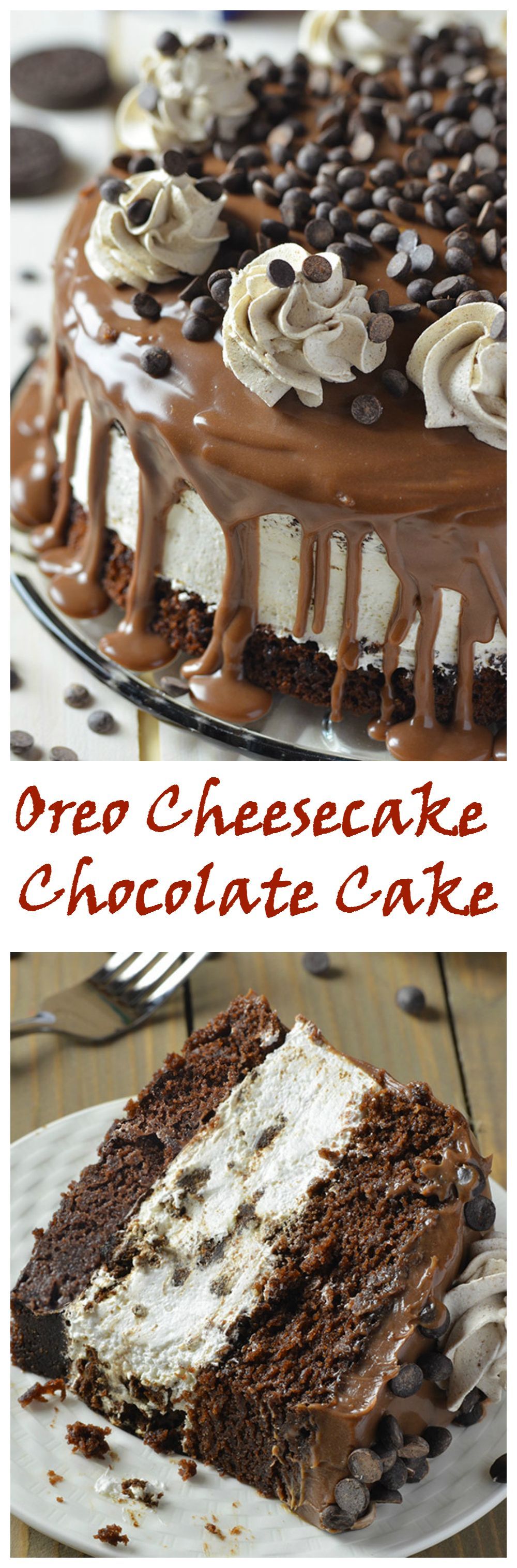 Oreo Cheesecake Chocolate Cake! via OMG Chocolate Desserts. OMG!