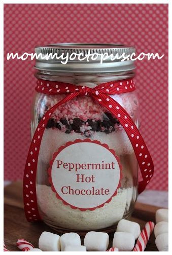 Peppermint Hot Chocolate- Best idea for gifts and best hot chocolate Ive had in a long time!