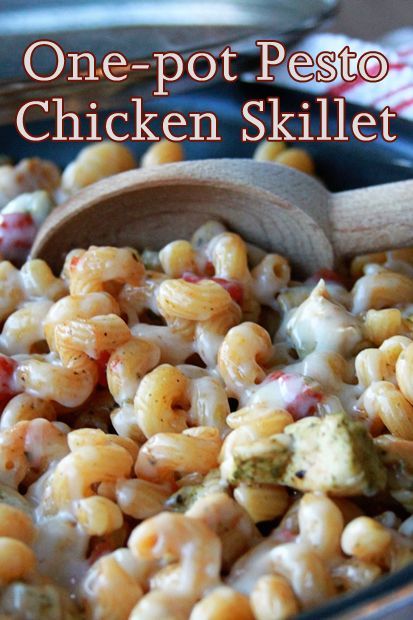 Pesto Chicken Pasta skillet dinner – A quick and easy dinner all in one pan!