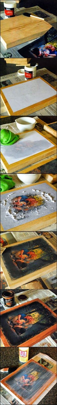 Photo transfer onto Wood – pinned over 25,000 times. Makes simple and inexpensive Christmas gifts!