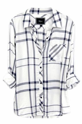 rails hunter plaid top… cute wide-plaid button-up – looks feminine and light