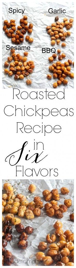 Roasted Chickpeas Recipe in six different flavors. I promise that this will be your newest favorite snack. Very quick and easy