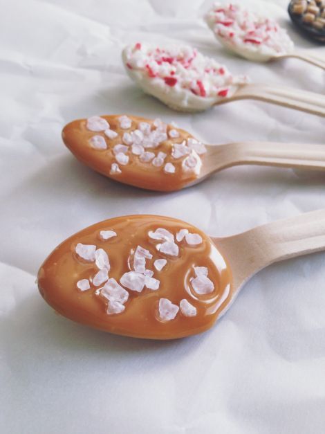 Salted Caramel Hot Chocolate Spoons