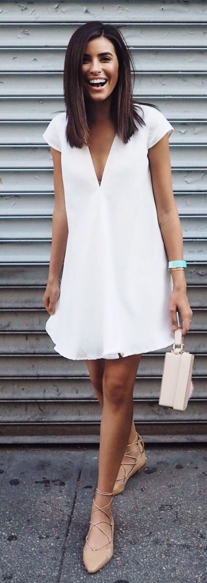 Short white summer dress. women fashion outfit clothing style apparel @RORESS closet ideas