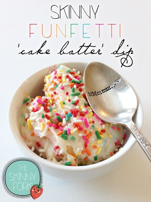 Skinny Funfetti Cake Batter Dip – A perfect party dessert for a birthday, game day, or even girls night! Well under 175 calories