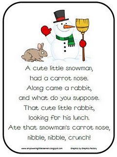 Snowman Poem Freebie! – Re-pinned by @PediaStaff  Please Visit ht.ly/63sNt for all our pediatric therapy pins