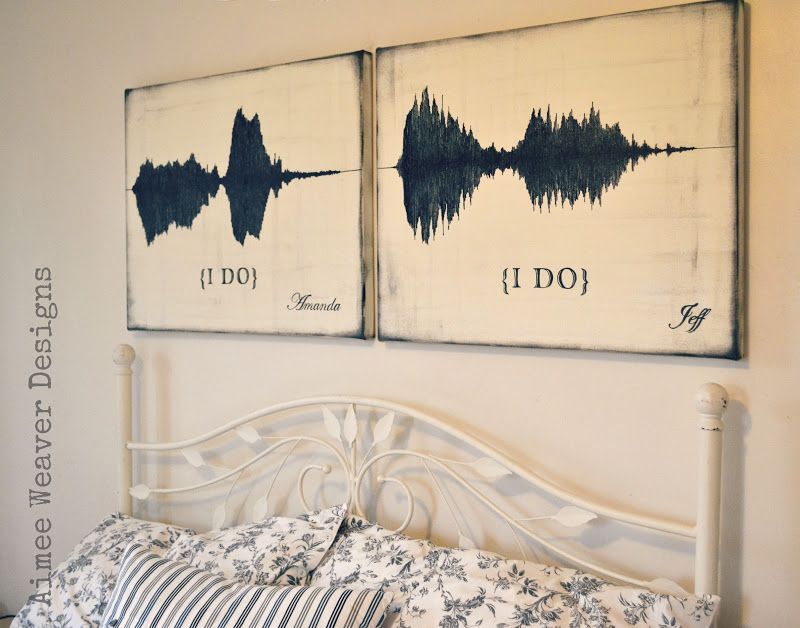 Sound waves from when each said “I do” This is so wonderfully nerdy. I love it