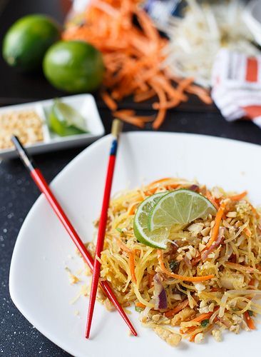 Spaghetti Squash Pad Thai – Substituted chicken for tofu, added peanut butter, coconut milk, soy sauce, ginger, and sesame oil to