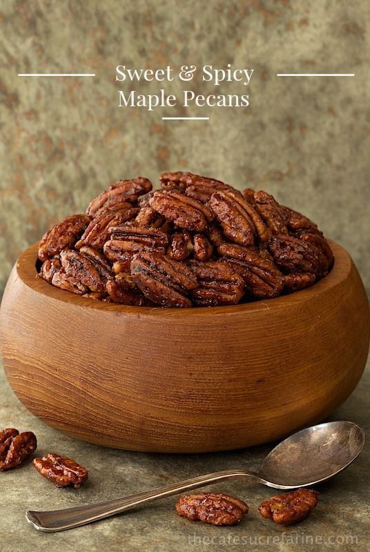 Sweet and Spicy Pecans – the most deliciously addicting snack, salad topper, cocktail nibble ever!  You will find yourself going