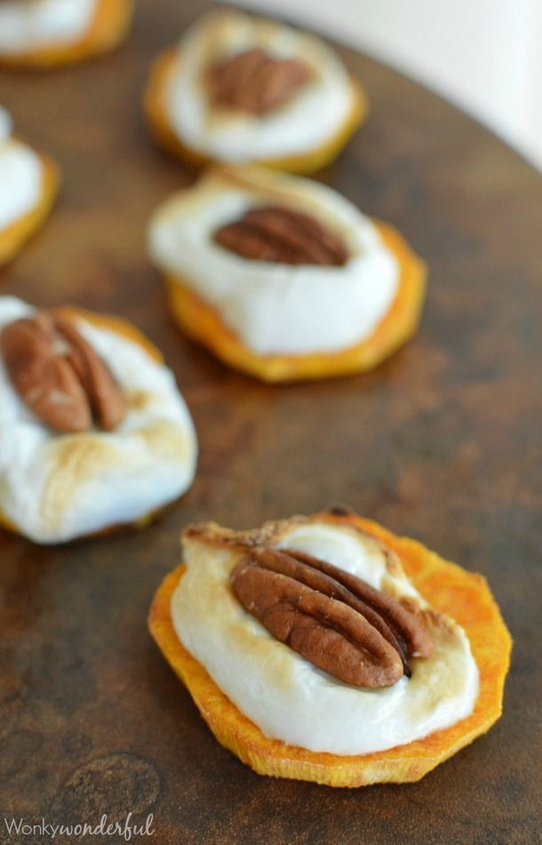 Sweet Potato Casserole Bites – This Thanksgiving appetizer has all the flavor of sweet potato casserole in one bite! Only 3
