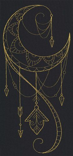Talisman – Draping Crescent | Urban Threads: Unique and Awesome Embroidery Designs