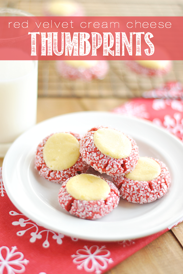 These Red Velvet Thumbprints are a cookie and cheesecake in one! Perfect for Christmas cookie plates and dangerously delicious.