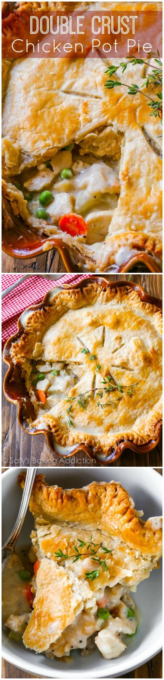 This double crust chicken pot pie is perfect when you’re looking for comfort food and don’t have all the time and energy in
