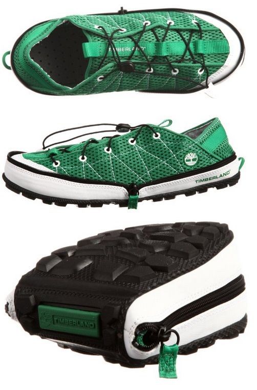 Timberland Radler Trail Camp shoes: Pliable water-repellant camping shoes that can be zipped up and easily stored when