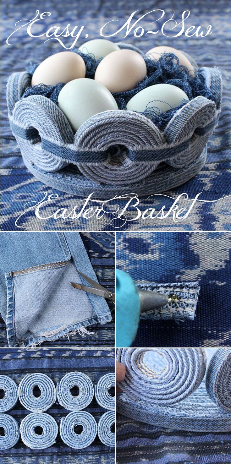What a cool project! Make this unique denim Easter basket in time for this years festivities #DIY