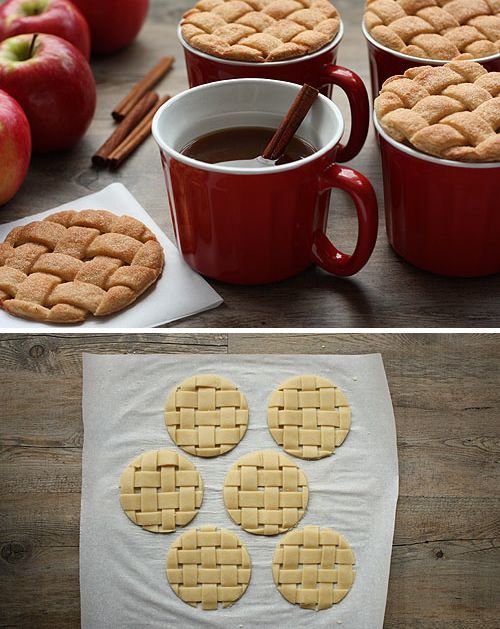 Wow, lattice pie crust cookies.  These look good!  Serve it with spiced apple cider or baked apples perhaps.