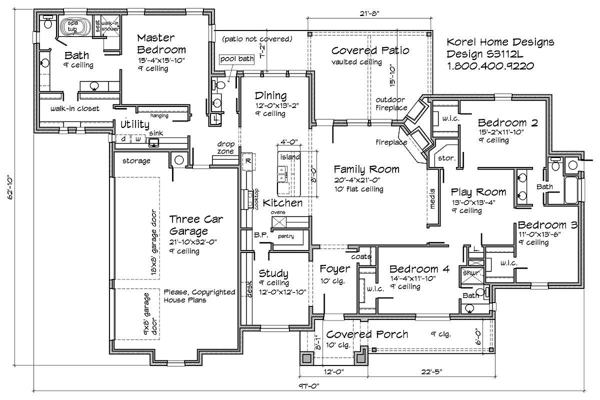 Home Plan S3112L by Widely Acclaimed Designer Jerry Karlovich